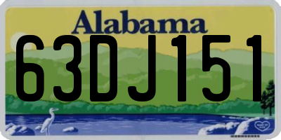 AL license plate 63DJ151