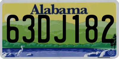 AL license plate 63DJ182