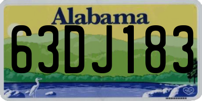 AL license plate 63DJ183