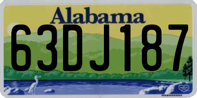 AL license plate 63DJ187