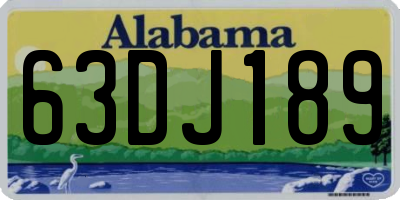 AL license plate 63DJ189