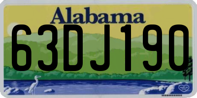 AL license plate 63DJ190