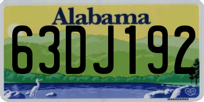AL license plate 63DJ192
