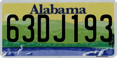 AL license plate 63DJ193
