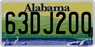 AL license plate 63DJ200