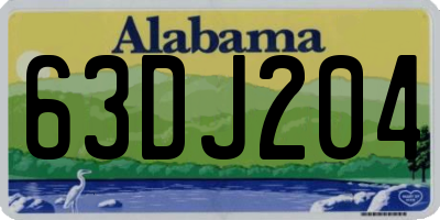 AL license plate 63DJ204