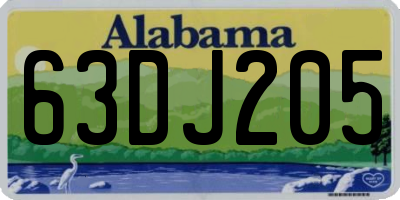 AL license plate 63DJ205