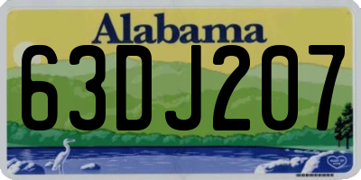 AL license plate 63DJ207