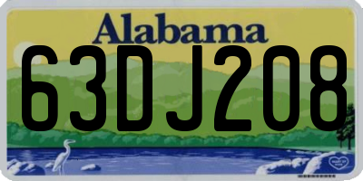 AL license plate 63DJ208