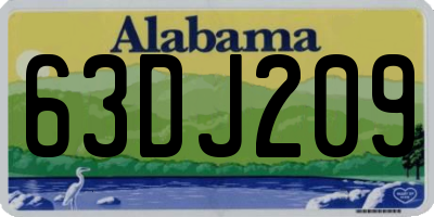 AL license plate 63DJ209
