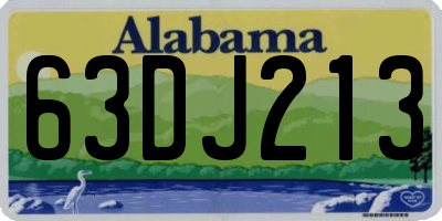 AL license plate 63DJ213