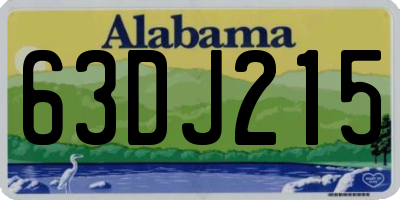 AL license plate 63DJ215
