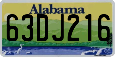 AL license plate 63DJ216