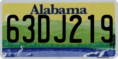 AL license plate 63DJ219