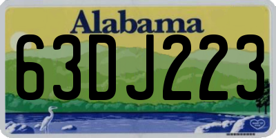 AL license plate 63DJ223