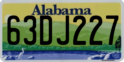 AL license plate 63DJ227