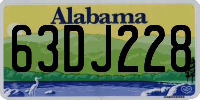 AL license plate 63DJ228