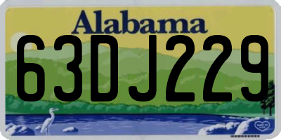 AL license plate 63DJ229