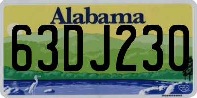 AL license plate 63DJ230