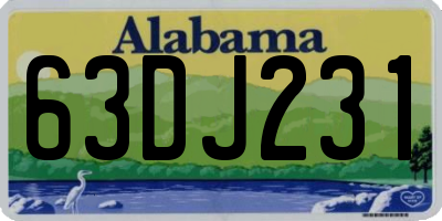 AL license plate 63DJ231