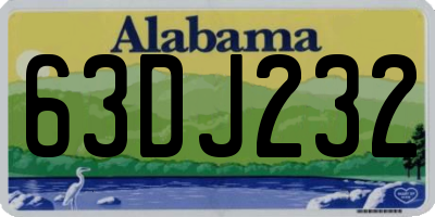 AL license plate 63DJ232