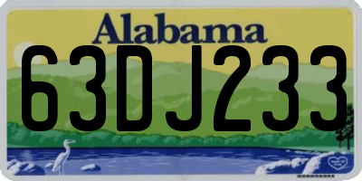 AL license plate 63DJ233