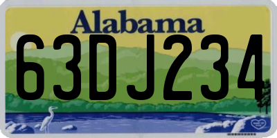 AL license plate 63DJ234