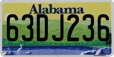 AL license plate 63DJ236