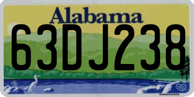 AL license plate 63DJ238