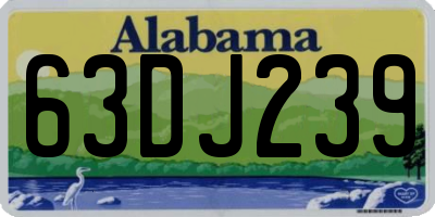 AL license plate 63DJ239