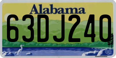 AL license plate 63DJ240