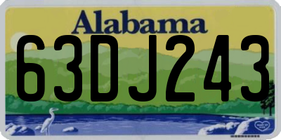 AL license plate 63DJ243
