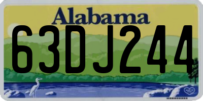 AL license plate 63DJ244