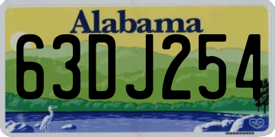 AL license plate 63DJ254