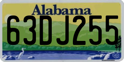 AL license plate 63DJ255