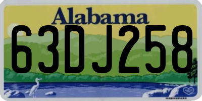 AL license plate 63DJ258