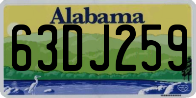 AL license plate 63DJ259