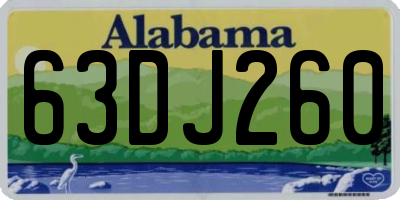 AL license plate 63DJ260