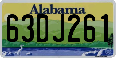 AL license plate 63DJ261