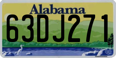 AL license plate 63DJ271