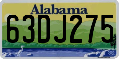 AL license plate 63DJ275