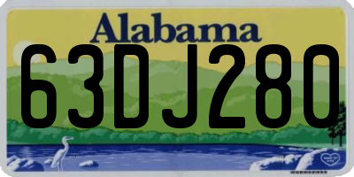 AL license plate 63DJ280