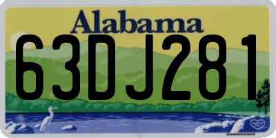 AL license plate 63DJ281