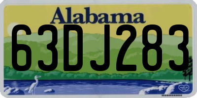 AL license plate 63DJ283