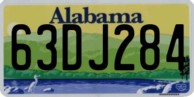 AL license plate 63DJ284