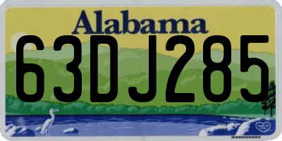AL license plate 63DJ285