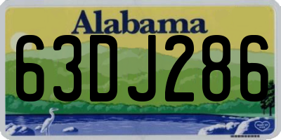 AL license plate 63DJ286