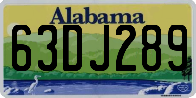 AL license plate 63DJ289