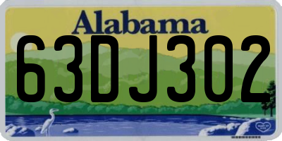 AL license plate 63DJ302