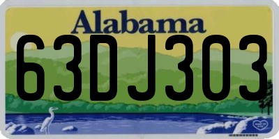 AL license plate 63DJ303
